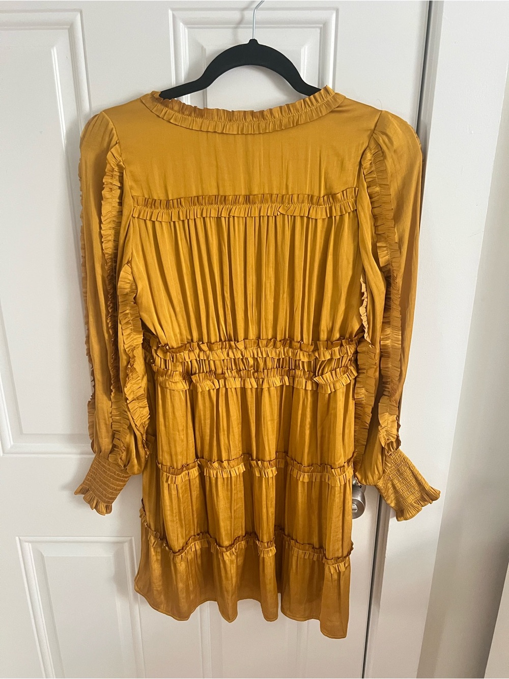Mustard Yellow Ruffle Mini Dress - Picture 2 of 3